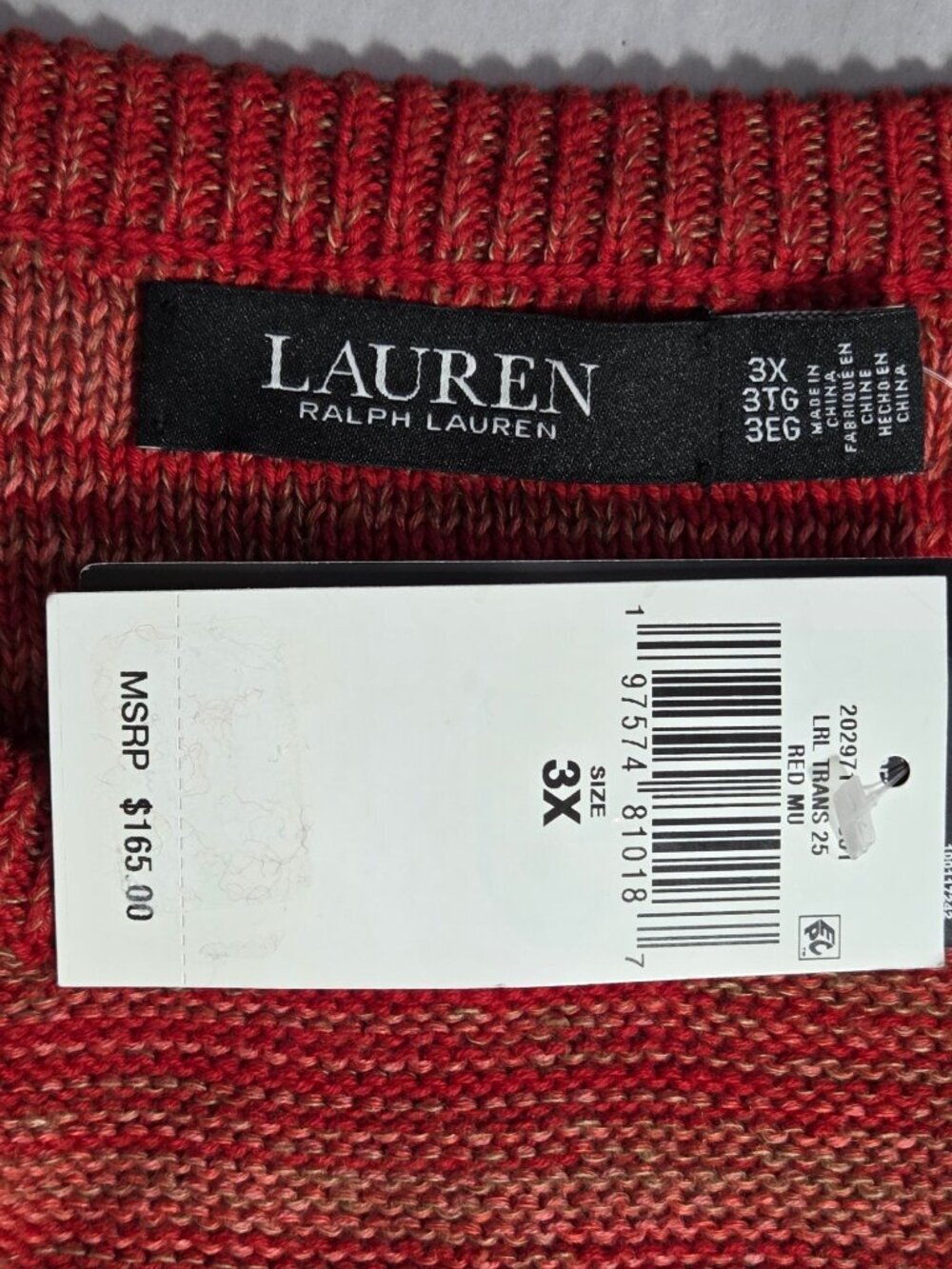 Lauren Ralph Lauren Plus Size Geo-Striped Short-Sleeve Sweater - Picture 3 of 7